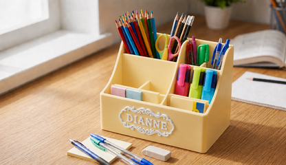 Personalized Pen Holder Custom Vintage Name Desk Organizer