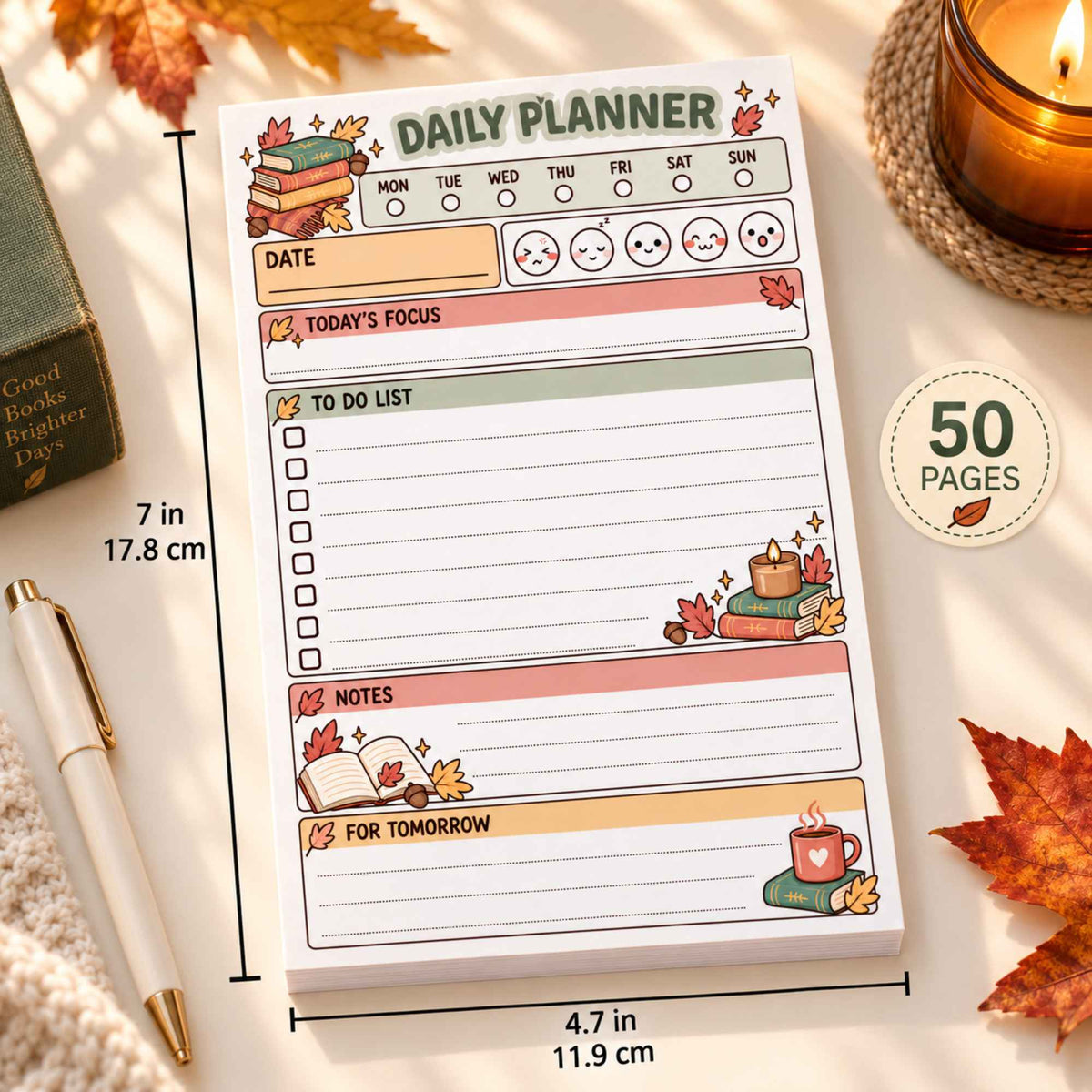 Bookish Fall Planner Pad