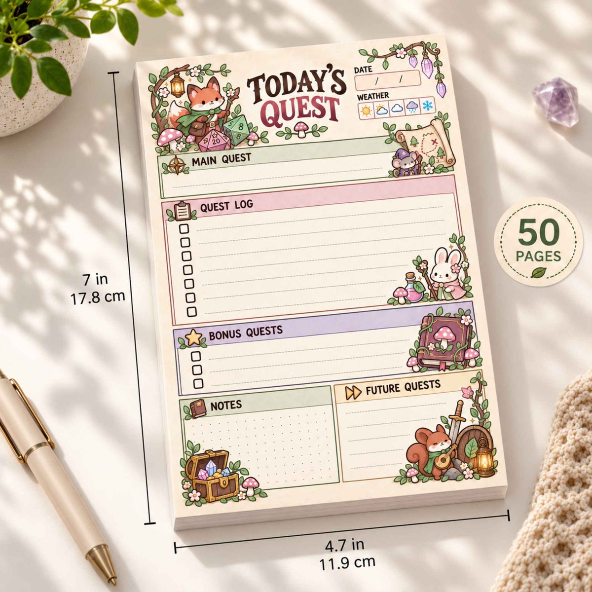 DnD Woodland Adventurers Planner Pad
