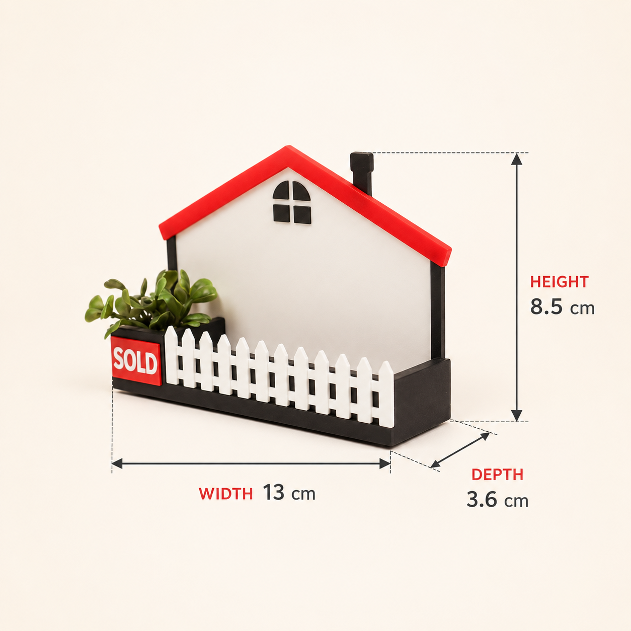 House with Planter Realtor Business Card Holder