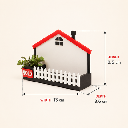 House with Planter Realtor Business Card Holder