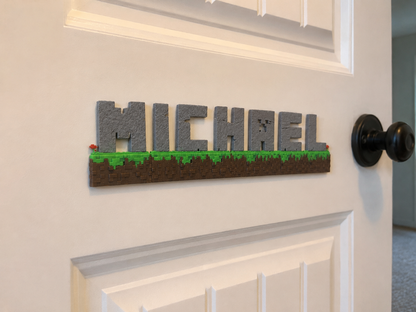 Minecraft-inspired Name Plate and Door Sign