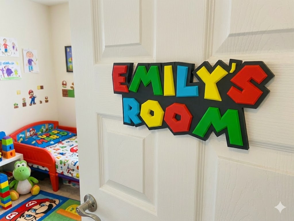 Custom Mario Inspired Nameplate