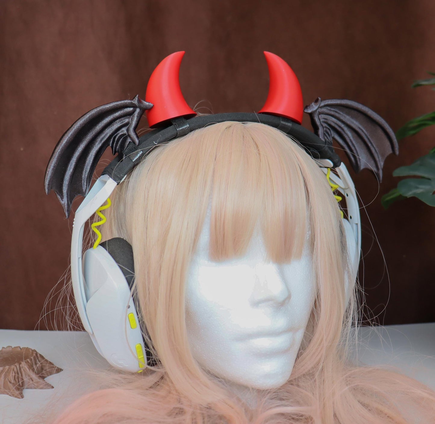 Succubus Wings Headphone Attachment | Little Demon Succubi Headset Accessory | Streamer Gamer Gift and Decor