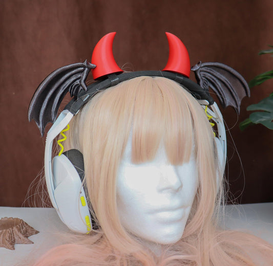 Succubus Wings Headphone Attachment | Little Demon Succubi Headset Accessory | Streamer Gamer Gift and Decor