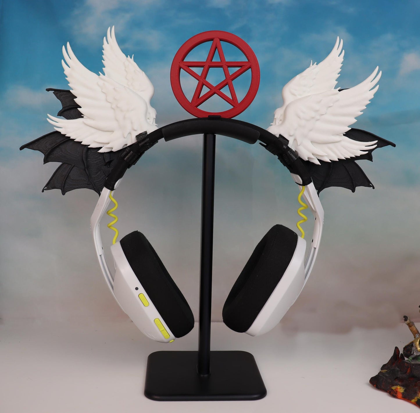 Stacked Demon Wings Headphone Attachment