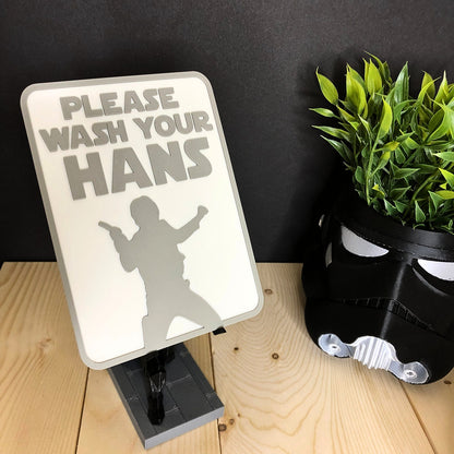 Wash Your Hans Star Wars Bathroom Sign | Funny Star Wars Decor | Funny gift for him | Dad joke gift