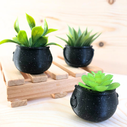 Mini Succulent Cauldron Fridge Magnet