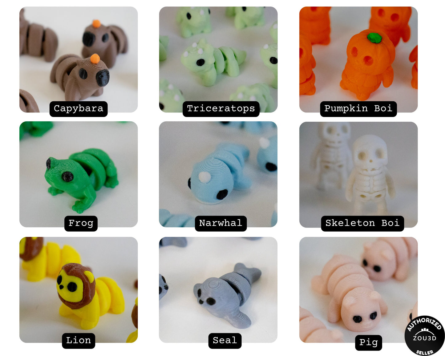 Mini Articulate Animal Toy Pack + Free Dragon Egg Included