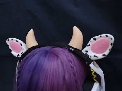 Cow Ears and Horns Headphone Attachment