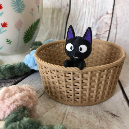 Flower Basket Coaster Set with Cat Decor | 2 Coaster Included