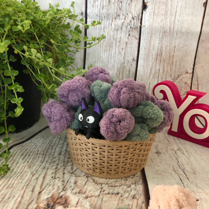 Flower Basket Coaster Set with Cat Decor | 2 Coaster Included