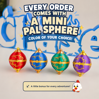 Personalized Palworld-Inspired Name Sign with FREE Mini Pal Sphere