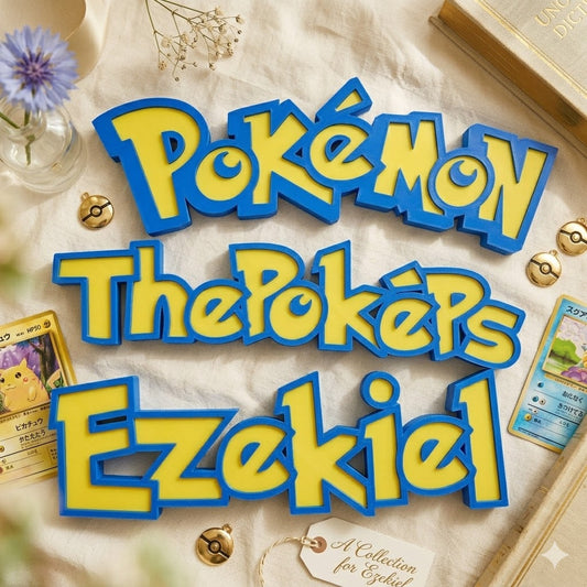 Custom Pokemon Inspired 3D Name Plate