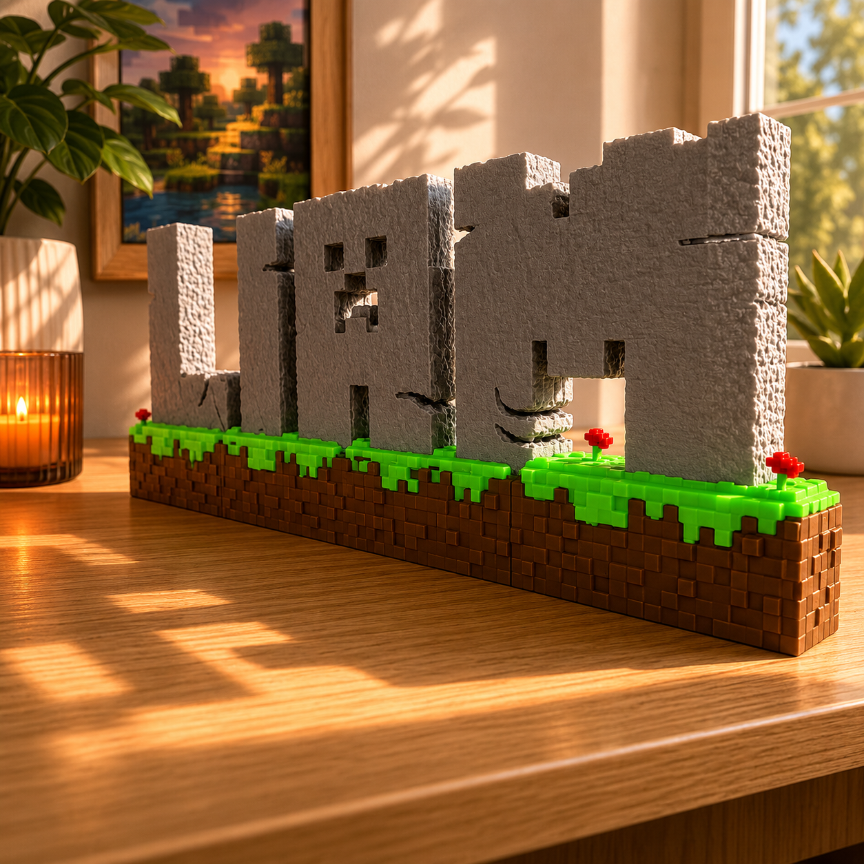 Minecraft-inspired Name Plate and Door Sign