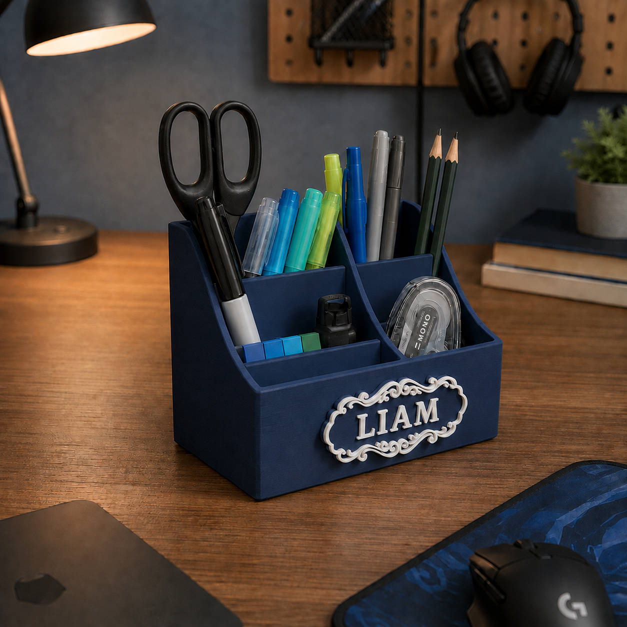Personalized Pen Holder Custom Vintage Name Desk Organizer