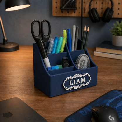 Personalized Pen Holder Custom Vintage Name Desk Organizer