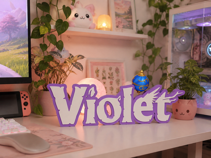 Personalized Palworld-Inspired Name Sign with FREE Mini Pal Sphere