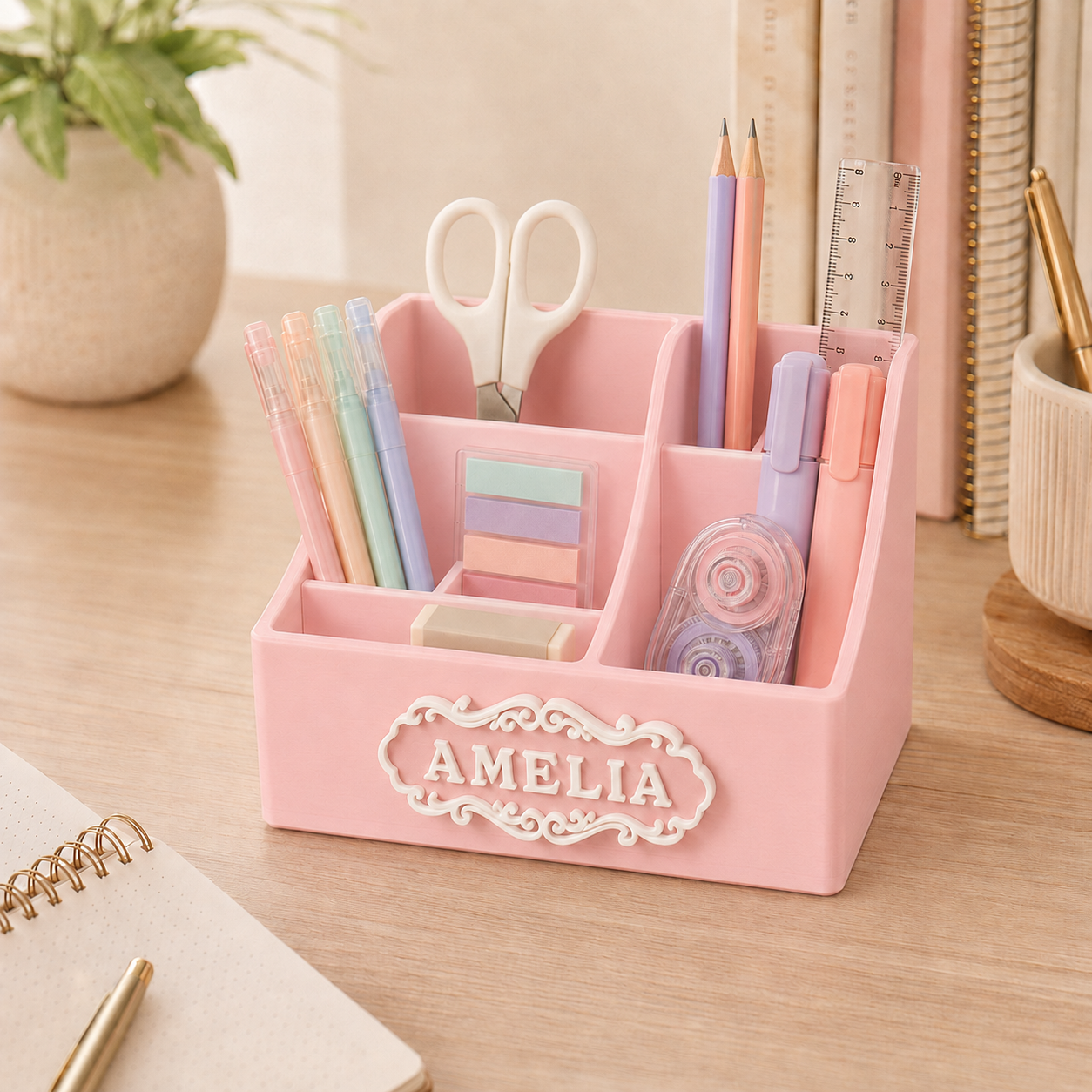 Personalized Pen Holder Custom Vintage Name Desk Organizer