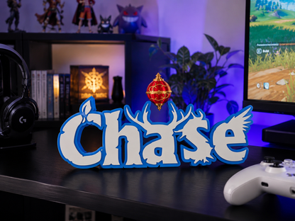 Personalized Palworld-Inspired Name Sign with FREE Mini Pal Sphere