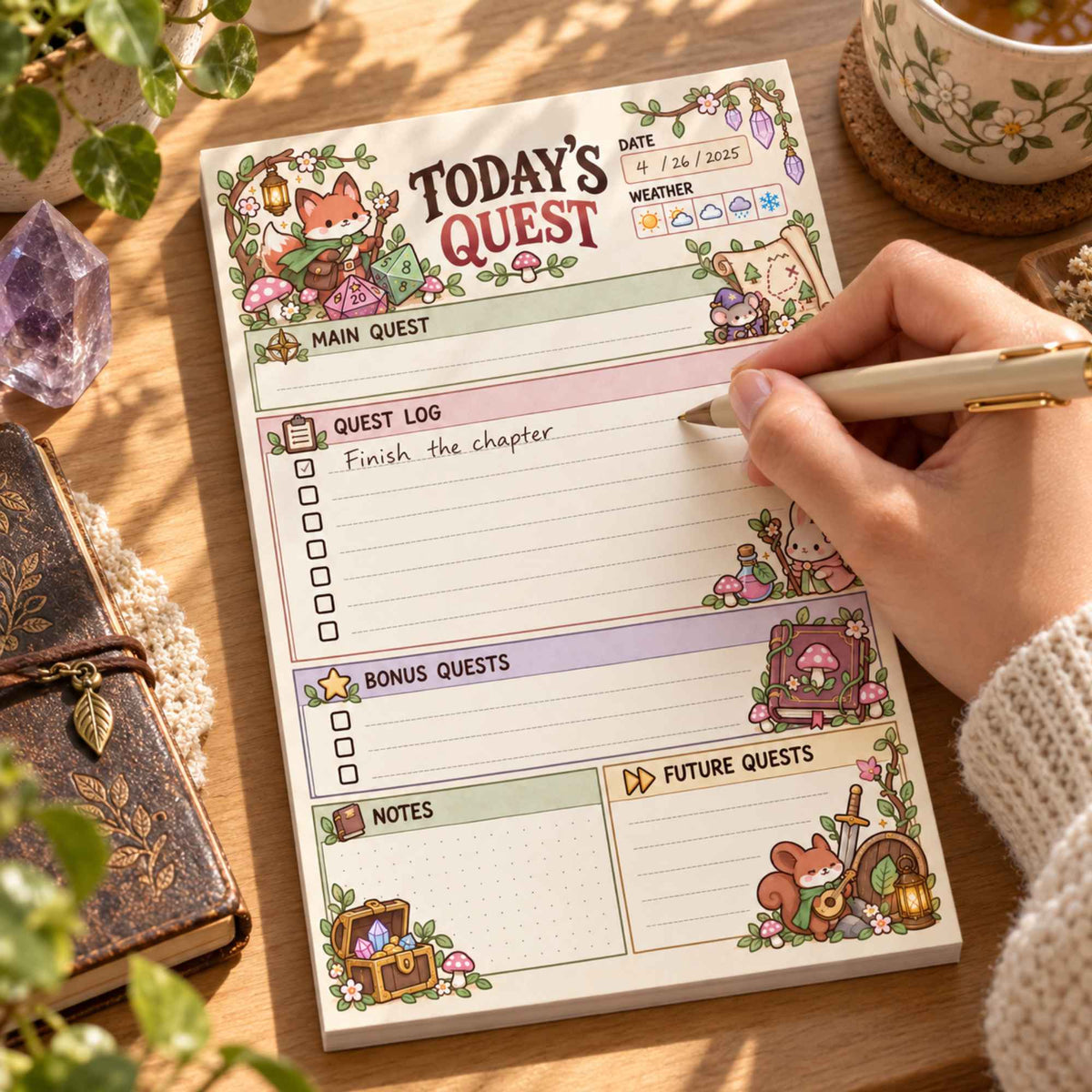 DnD Woodland Adventurers Planner Pad