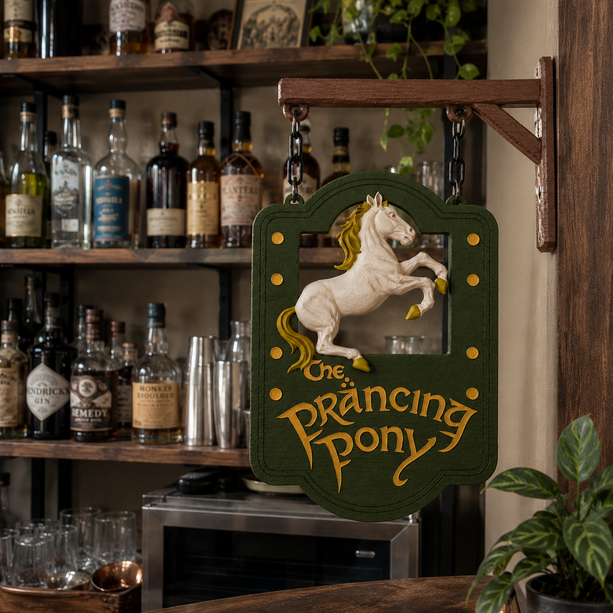 The Prancing Pony Hanging Tavern Sign