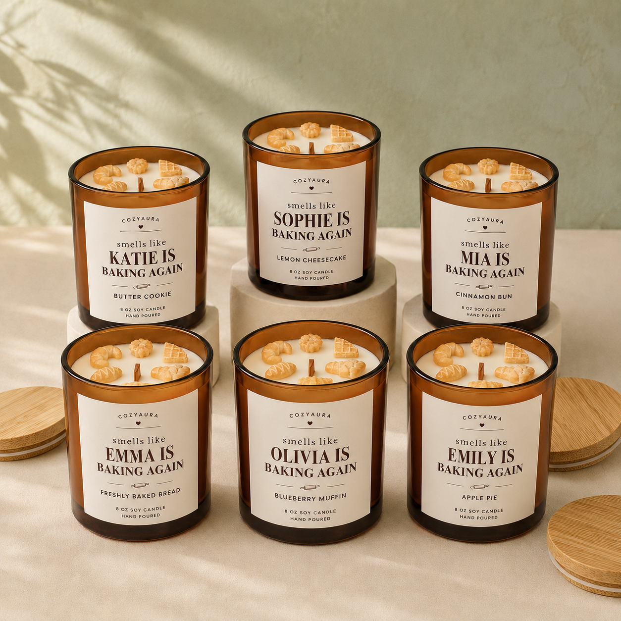 Personalized Baked Goods Candles for Baker