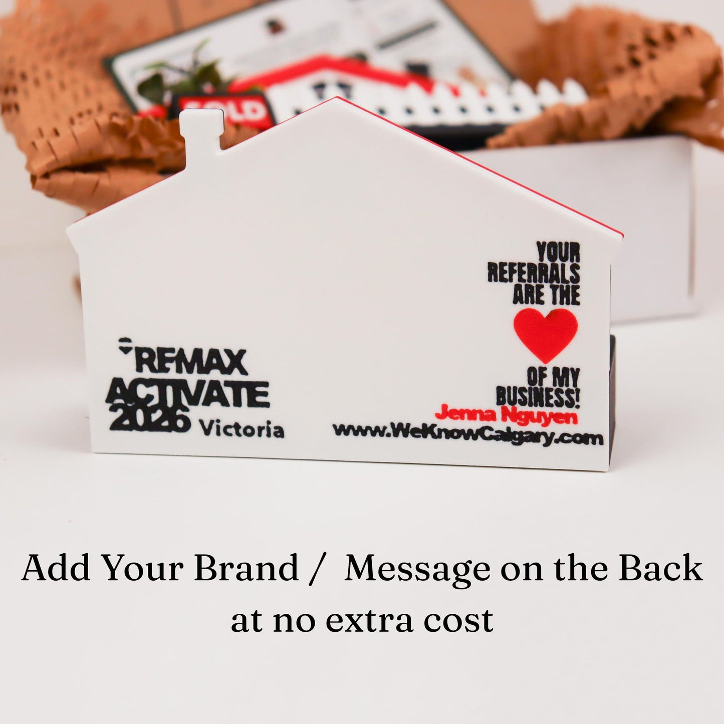 House with Planter Realtor Business Card Holder