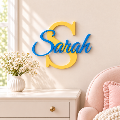 Custom Initial Wall or Door Name Sign