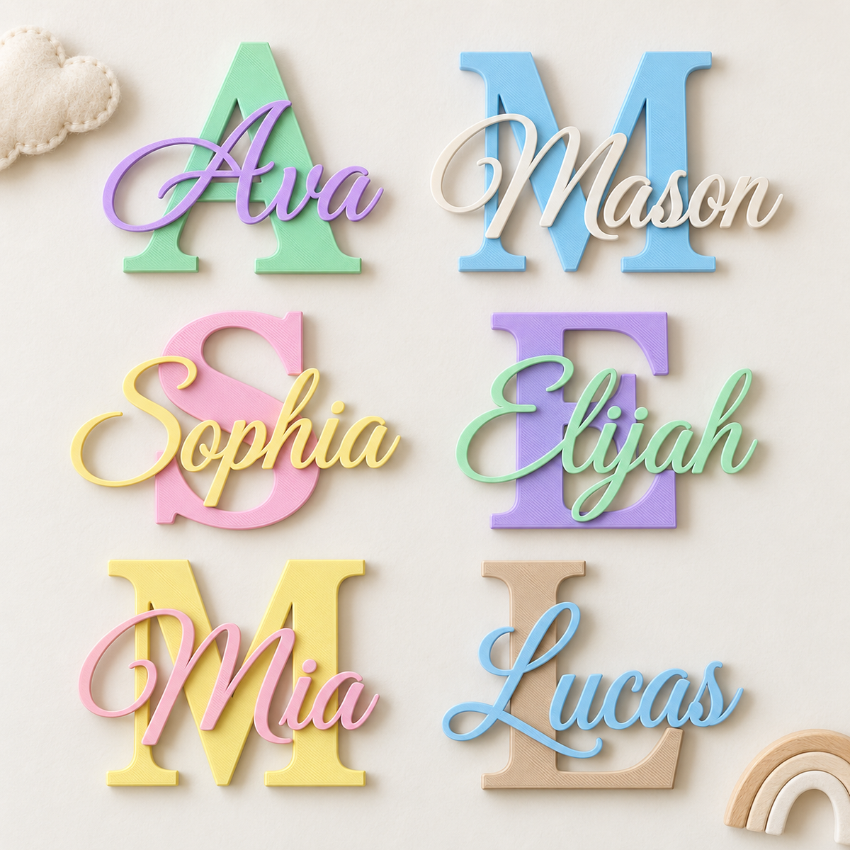Custom Initial Wall or Door Name Sign