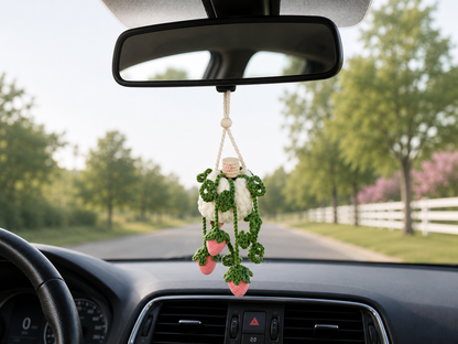 Fruit Vine Crochet Car Diffuser - Rearview Mirror Decor and Car Air Freshener Accessories