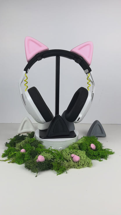 Cute Cat Ear Headphone Attachment | Cat Cosplay Ears | Gaming and Streaming Accessory