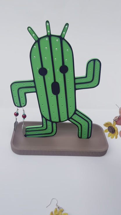 Cactus Earrings and Pin Stand