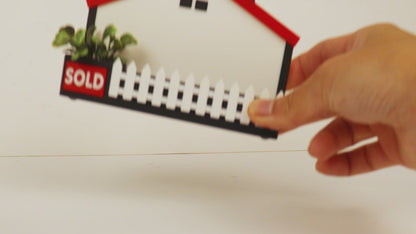 House with Planter Realtor Business Card Holder