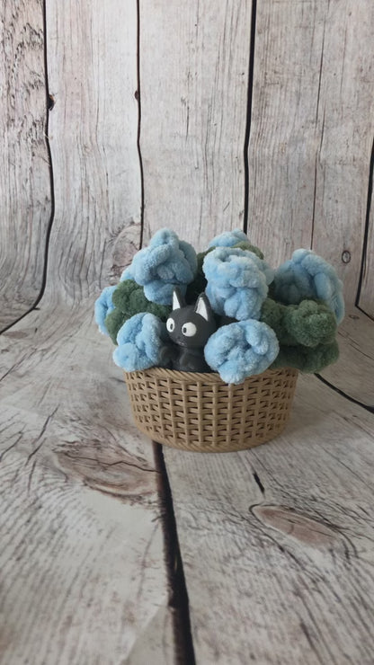 Flower Basket Coaster Set with Cat Decor | 2 Coaster Included