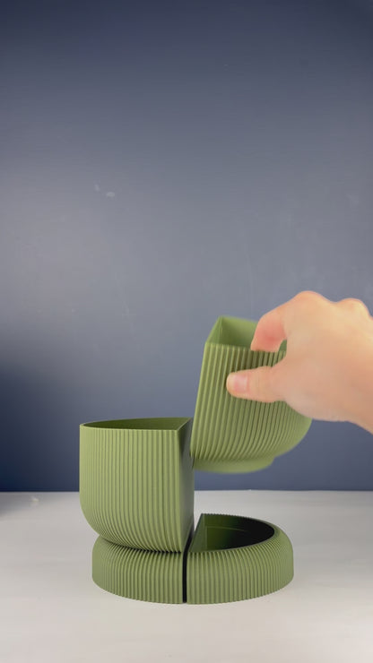 Ribbed Bookend Planter – Minimalist Home Decor