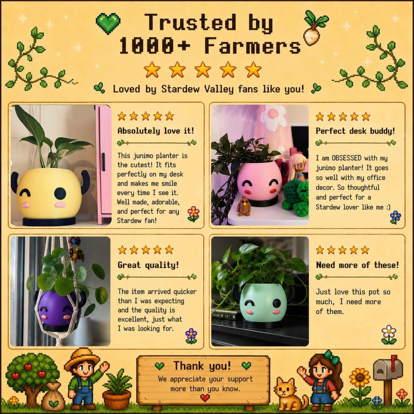 Junimo Planter - Stardew Valley Planter and Gift