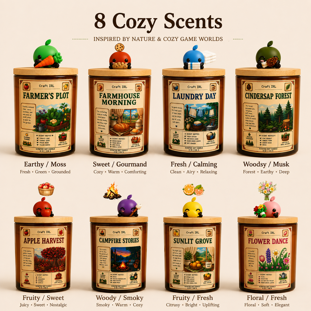 Stardew Valley Inspired Candles with Junimo Buddy