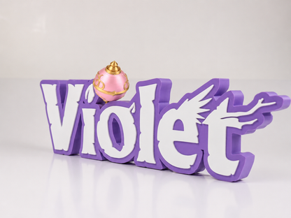 Personalized Palworld-Inspired Name Sign with FREE Mini Pal Sphere
