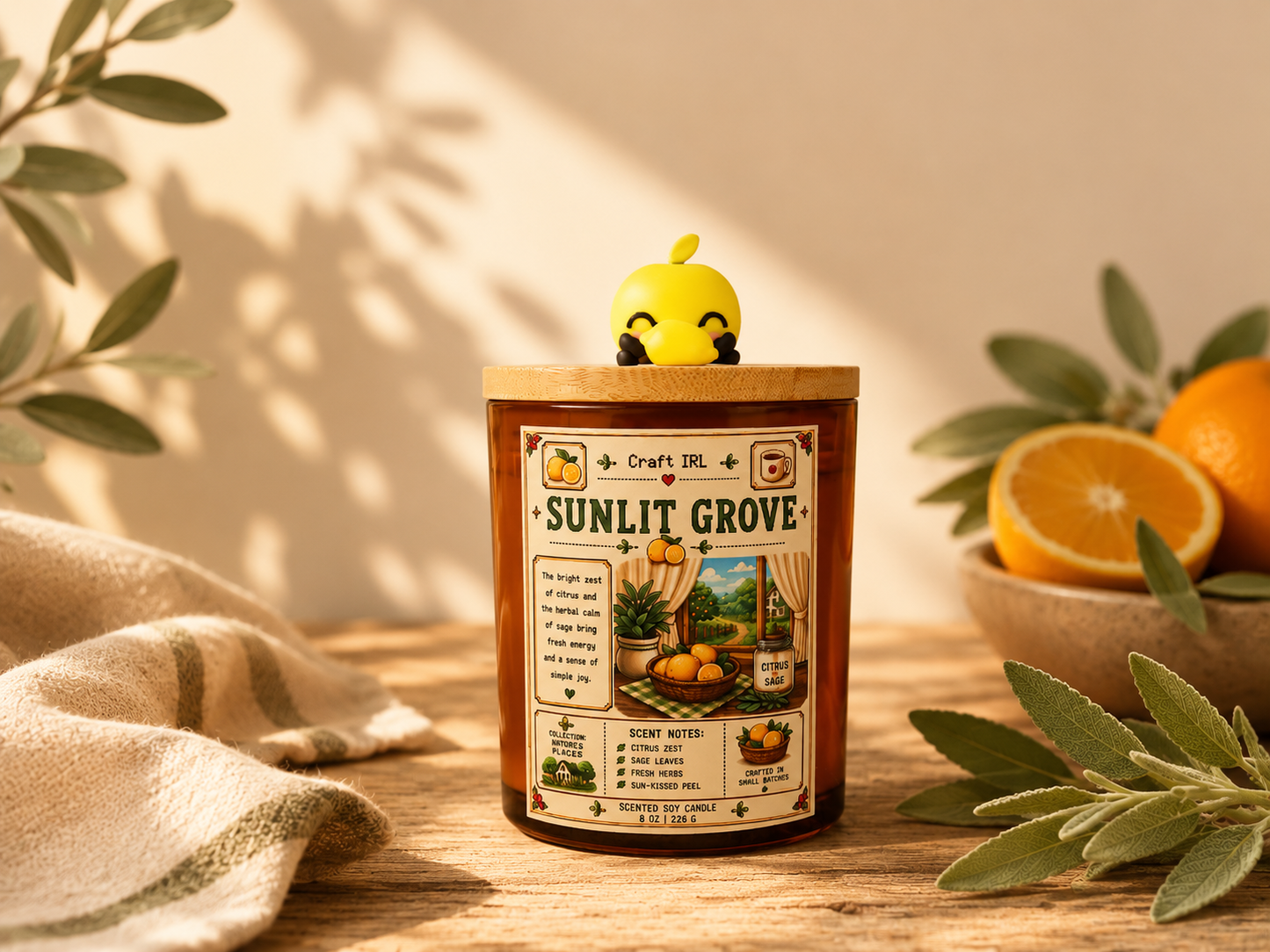 Stardew Valley Inspired Candles with Junimo Buddy