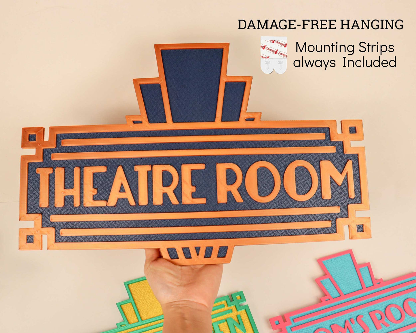 Custom Art Deco Sign | Retro Ambiance | Art Deco | Home Theater | Bathroom | Office Sign | Business Sign