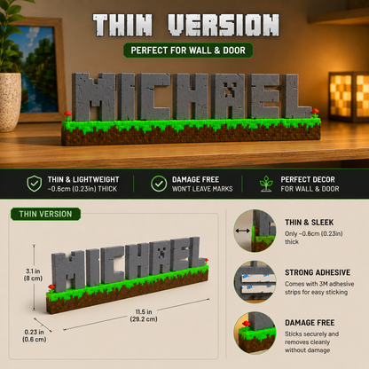 Minecraft-inspired Name Plate and Door Sign