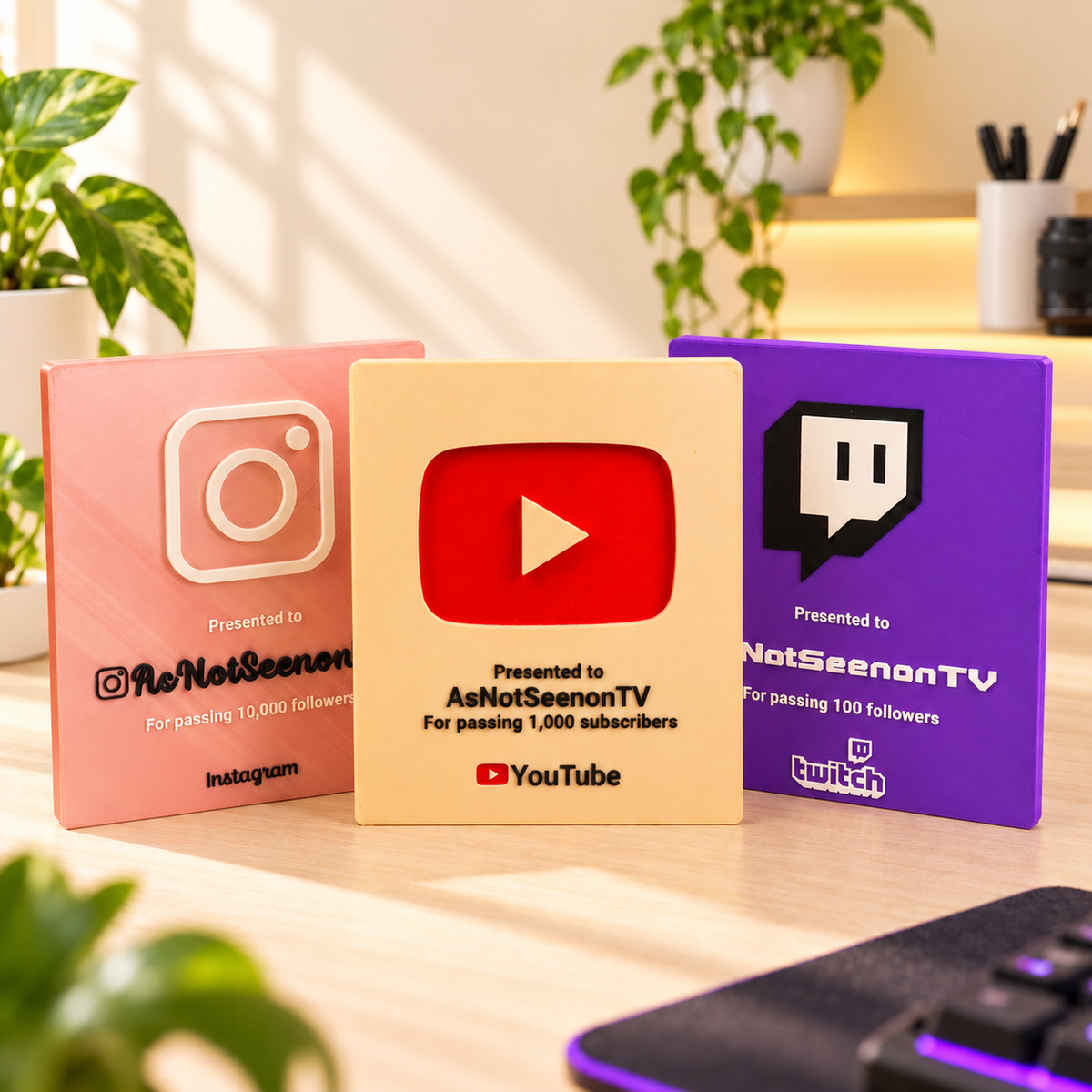 Content Creator Milestone Plaque