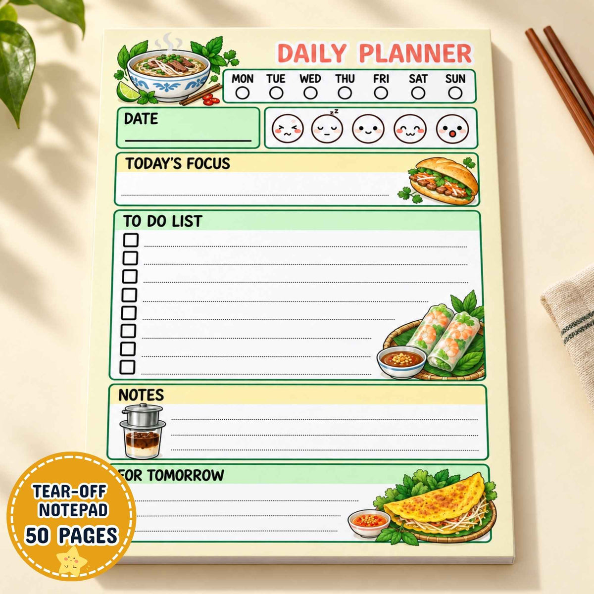 Vietnamese Food Planner Pad