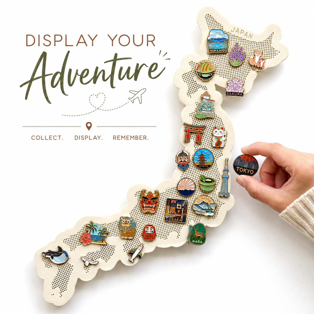 Country Travel Pin Display Board
