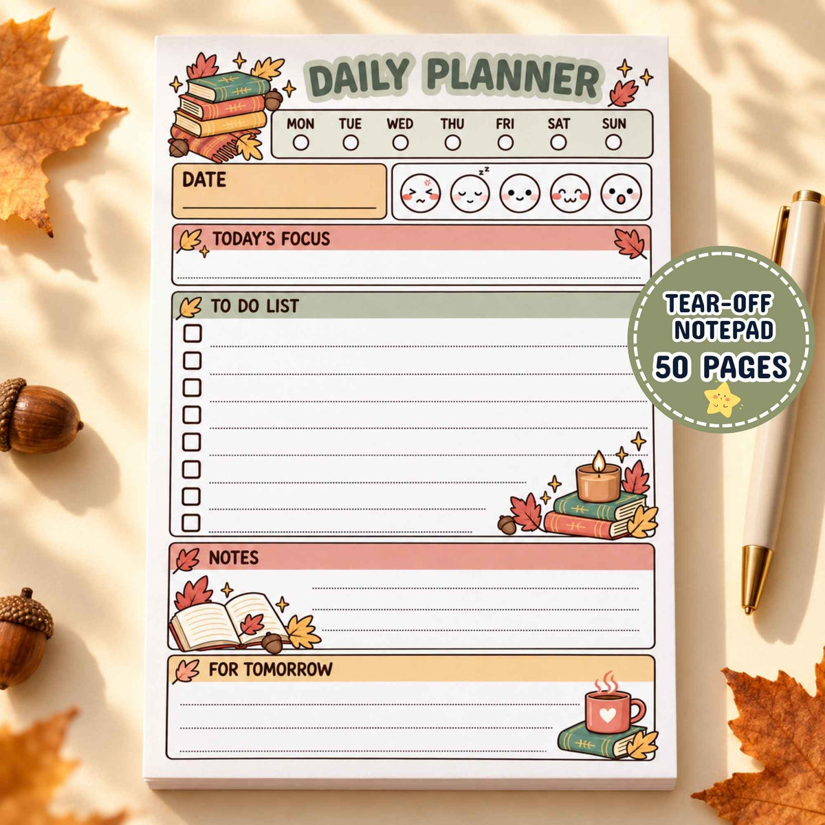 Bookish Fall Planner Pad