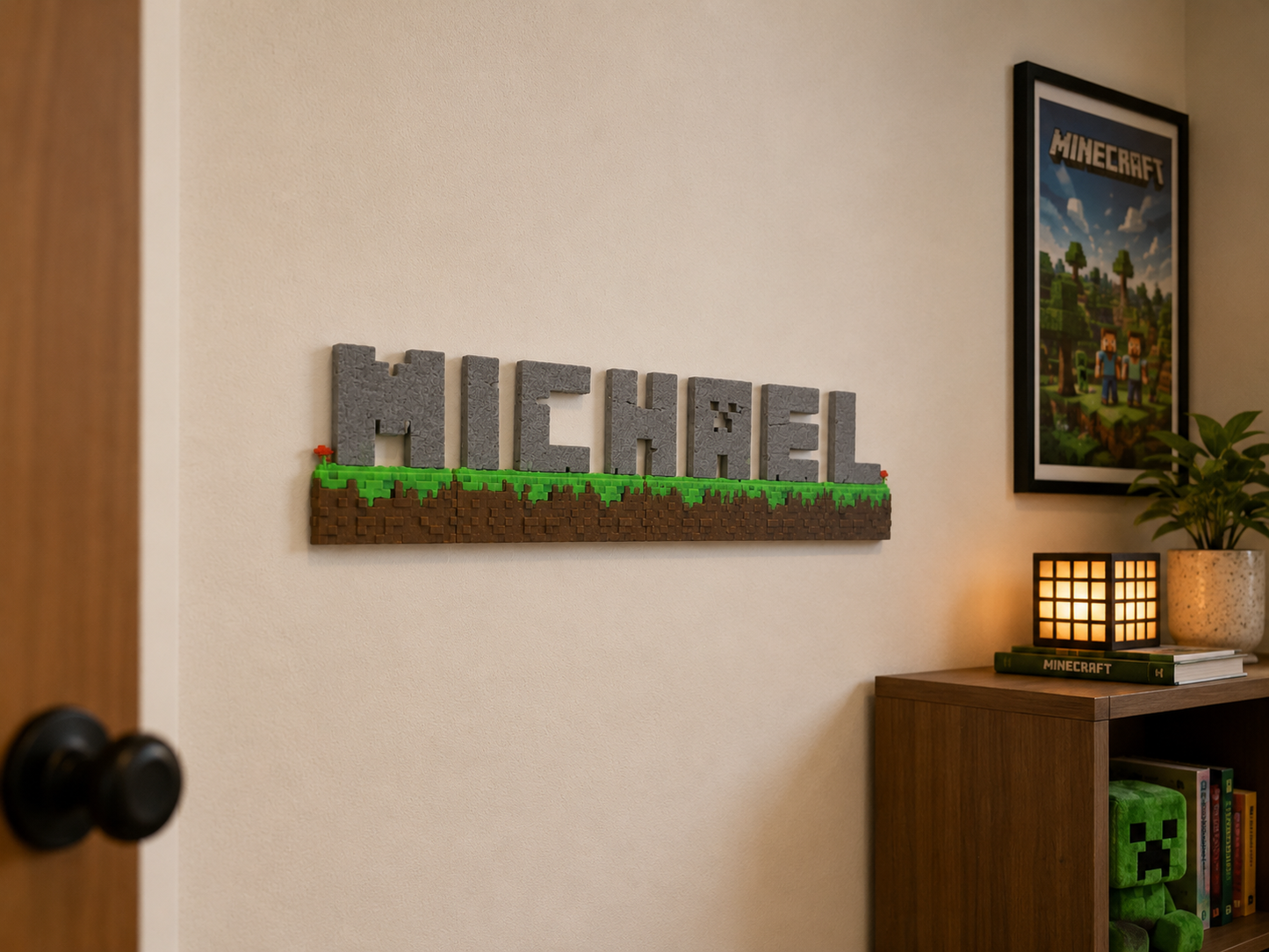 Minecraft-inspired Name Plate and Door Sign